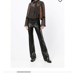 Alice + Olivia Black Flare Pants with Luxurious Finish